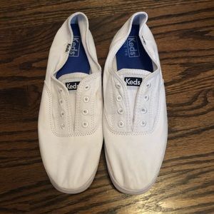 White slip on Keds